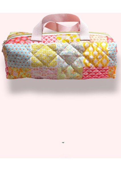 Patchwork Desenli El Yapımı Dyson Saç Şekillendirici Çantası