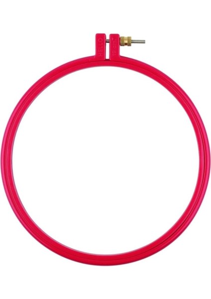 1 Adet Hello Ekonomik Plastik Vidalı Punch Kasnağı Nakış Kasnağı 24CM Kırmızı