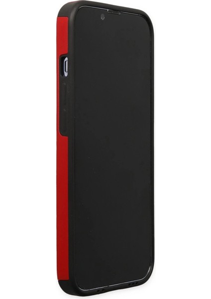 Bfs iPhone 13 Pro Kılıf Mega Standlı Silikon - Kırmızı
