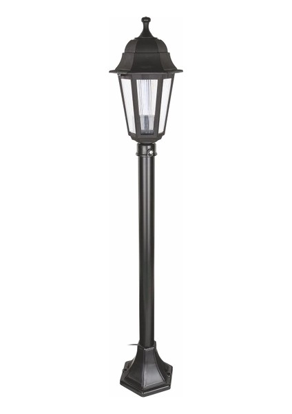 Buğz Zerpa 6854 Optik Altıgen Siyah Bahçe Direk 1 mt E27 Duy