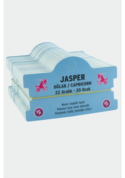 Msa-Shop Jasper - Oğlak Burç Bileklik Kartı-Mavi