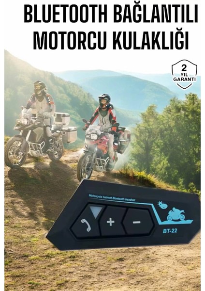 Interkom Intercom Kask Kulaklık BT22 Bluetooth Motosiklet Kulaklık 5.0 Bluetooth
