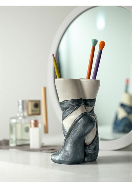Balerin Ayakkabısı Temalı Dekorasyon, Fonksiyonel Vazo, Kalemlik, Fırçalık - Çok Amaçlı Organizer