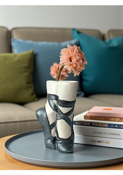 Balerin Ayakkabısı Temalı Dekorasyon, Fonksiyonel Vazo, Kalemlik, Fırçalık - Çok Amaçlı Organizer