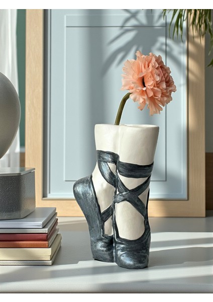 Balerin Ayakkabısı Temalı Dekorasyon, Fonksiyonel Vazo, Kalemlik, Fırçalık - Çok Amaçlı Organizer