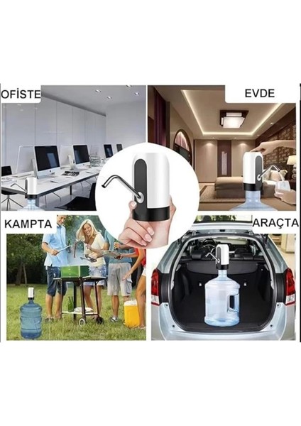 Şarjlı Damacana Su Pompası, USB ile Şarjlı, Otomatik ve Taşınabilir, Çok Renkli