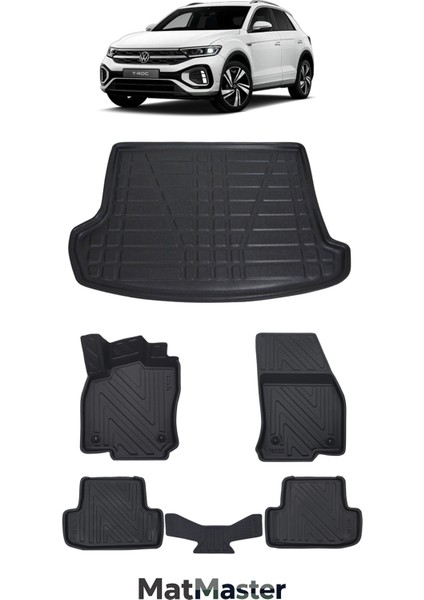 Volkswagen T-Roc 2025 Model 5d Premium Ekstra Havuzlu Paspas ve Bagaj Havuzu Set