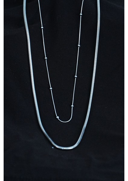 Paslanmaz Çelik Snake ve Dorika Model Kombin Kolye fiyatları