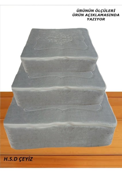 Gri 3’lü Nişan Bohça ve Çeyiz Hurcu Seti, Şık ve Kullanışlı Tasarım fiyatları