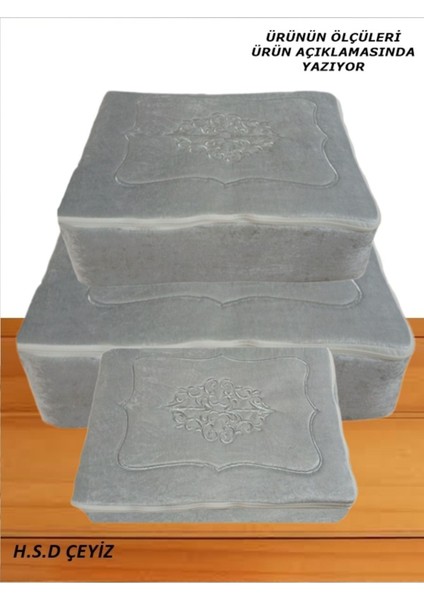 Gri 3’lü Nişan Bohça ve Çeyiz Hurcu Seti, Şık ve Kullanışlı Tasarım fırsatları