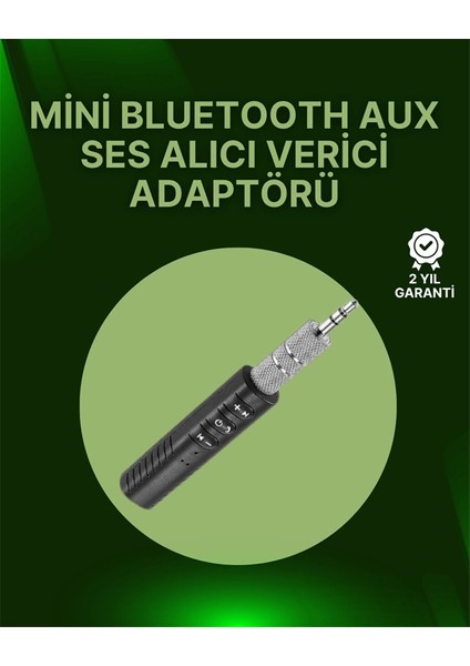 Bluetooth 4.1 Ses Alıcısı | 3.5mm Girişli Hoparlör & Kulaklıklar Için Kablosuz Dönüştürücü