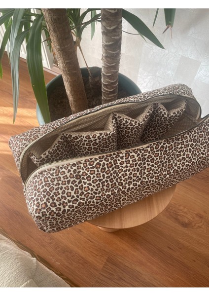 Içi Bölmeli Çok Amaçlı Saç Şekillendirici Çanta, Düzenleyici, Kahverengi