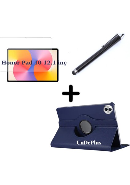 Honor Pad 10 12.1inç Kılıf Dönen Tablet Kilifi Ekran Koruyucu+Kalem