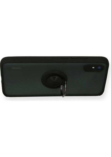 Bfs Xiaomi Redmi 9A Kılıf Montreal Yüzüklü Silikon Kapak - Siyah modelleri