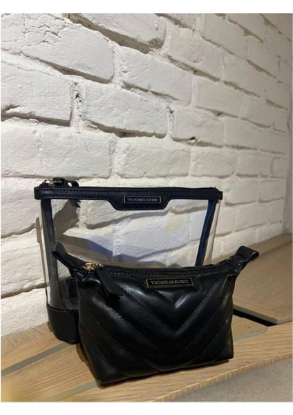 Şık ve Pratik Siyah Makyaj Çantası, Düzenli Taşıma Için Ideal Seçim