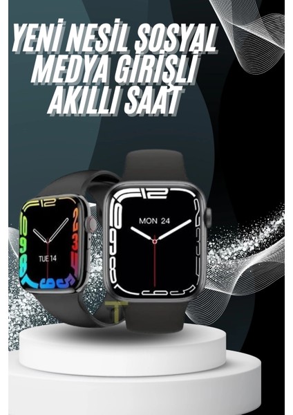 Yeni Model Akıllı Saat Dokunmatik Ekran Unisex Amoled Ekran 44 mm