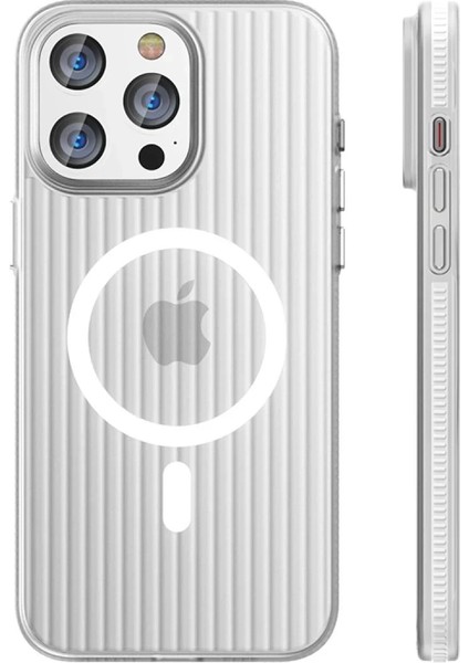 Bfs iPhone 15 Pro Max Line Magsafe Kapak - Beyaz