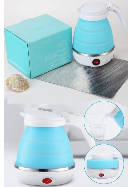Katlanabilir Silikon Elektrikli Su Isıtıcı, Kamp ve Piknik Için Taşınabilir Mini Kettle modelleri