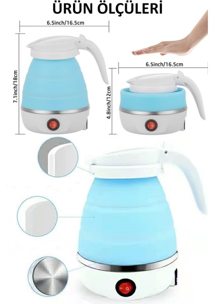 Katlanabilir Silikon Elektrikli Su Isıtıcı, Kamp ve Piknik Için Taşınabilir Mini Kettle indirimleri