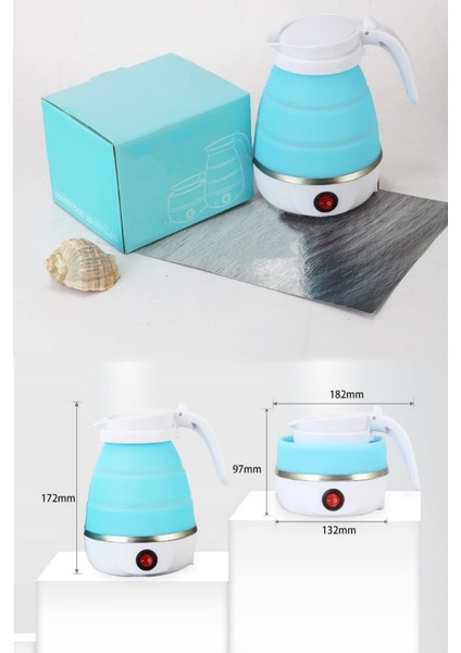 Katlanabilir Silikon Elektrikli Su Isıtıcı, Kamp ve Piknik Için Taşınabilir Mini Kettle