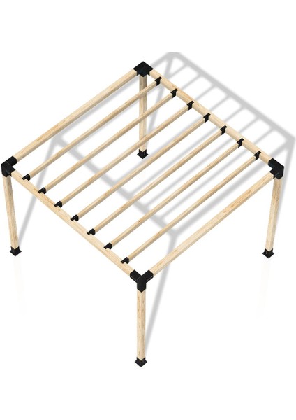 2.4 x 2.4 Metre Pergole Braket Seti 4 Ana Direkli - Izgaralı Pergole Seti