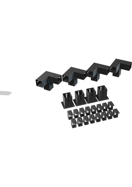 2.4 x 2.4 Metre Pergole Braket Seti 4 Ana Direkli - Izgaralı Pergole Seti