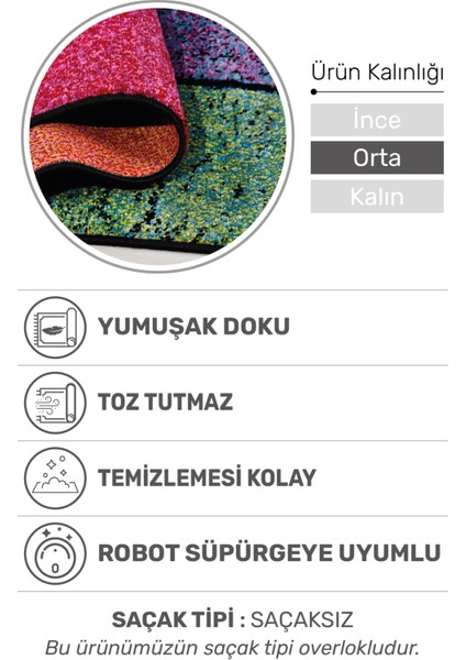 Colora Halı Koleksiyonu | Yumuşak Renkli Kare Halı, Tozumaz, Modern Tasarım ve Kolay Temizlik fiyatları