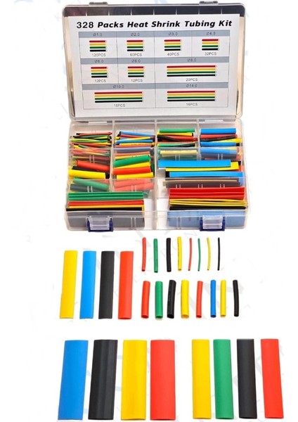 Kutulu Makaron Seti 328 Parça 8 Boy 5 Renk