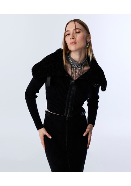 Suni Kürk Yakalı Triko TW6250050301001
