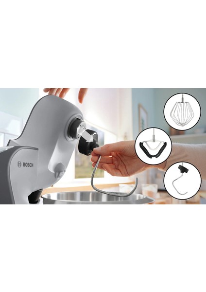 Gümüş Renkli 1000 W Metalik Mutfak Makinesi, Seri 4, MUM58359 indirimleri