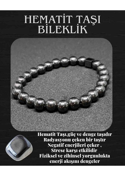 Hematit Doğaltaş Bileklik Marron Doğaltaş