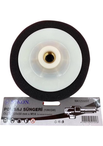 Bfs Nikon 12550SY Polisaj Süngeri 125 mm Siyah Yumuşak