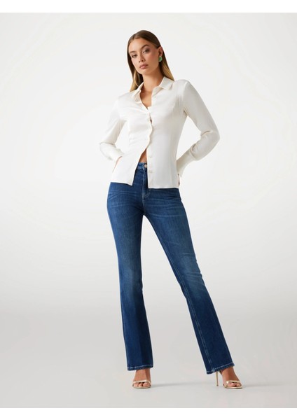Coated Kadın Mavi Kaşmir Karışımlı Skinny Fit Jean W5BA0LD4U5A-C4BU indirimleri