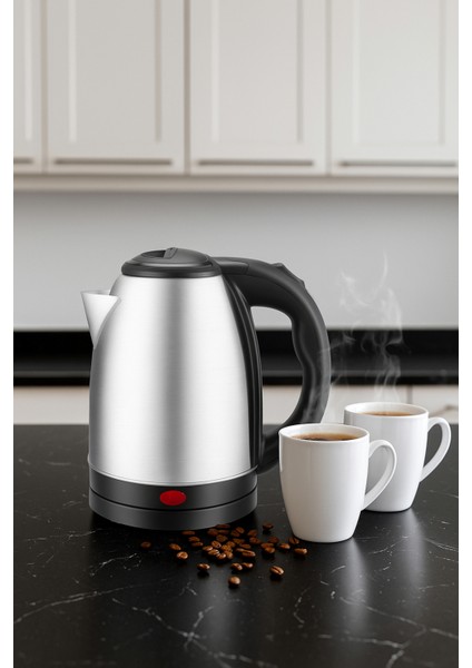 Bordo 1.8 Litre Elektrikli Çelik Su Isıtıcı, Gizli Rezistanslı Kettle fiyatları