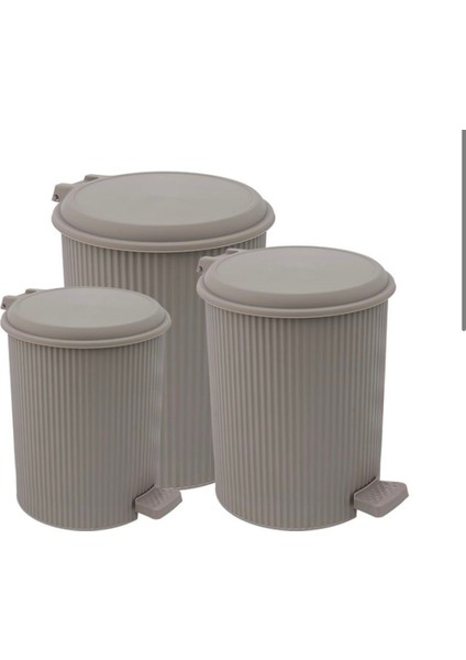 Nostalji Plastik Çöp Kovası Seti 3lü