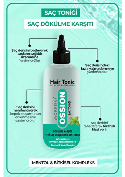 Ossion Ferahlatıcı Saç Toniği Mentollü Bitkisel Formül 300 ml Dökülme Karşıtı fiyatları