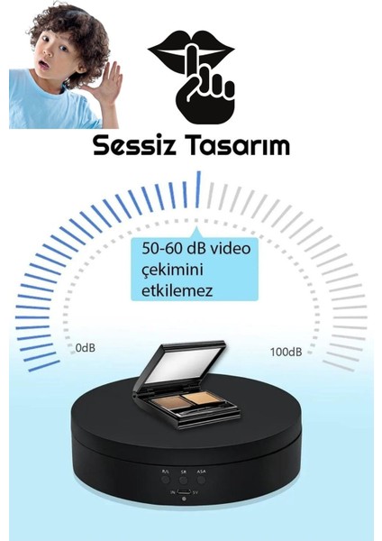 Şarjlı 360 Derece Çift Yönlü Hız Ayarlı Döner Platform Fotoğraf Çekim Standı modelleri