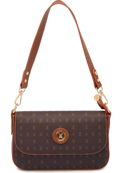 Kahve Print Kadın Omuz Çantası - S1WPR0000800-T4J