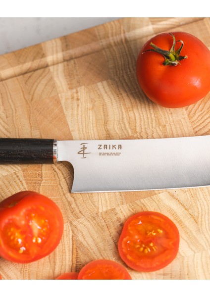 Eğri Santoku Şef Bıçağı 18 Cm- Venge Ağacı Ahşap Sap