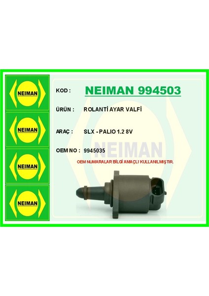 Rolanti Ayar Valfi Slx - Palıo 1.2 8V
