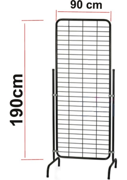 Siyah Tel Pano Ayakkabı Standı 90X190 cm 30 Raflı Ayakkabı Teşhir Standı modelleri