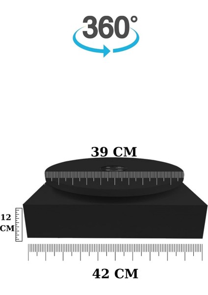 40 cm Çap 220 Volt Elektrik Ile Çalışan Tek Yönlü Siyah Döner Platform Fotoğraf Çekim Standı fiyatları
