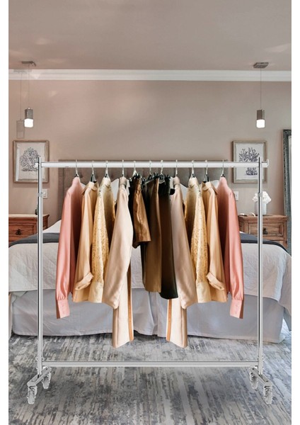 Ev Tipi Kıyafet Askısı Tekerlekli Askılık Orta Stant Metal Elbise Askılığı fiyatları