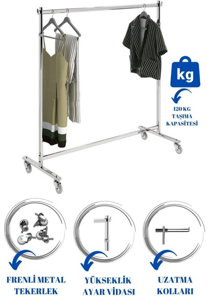 Ev Tipi Kıyafet Askısı Tekerlekli Askılık Orta Stant Metal Elbise Askılığı modelleri