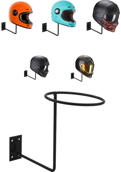 Duvara Monte 5 Adet Motosiklet Kask Standı