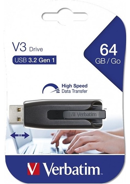 Verbatım 64 GB USB 3.2 Gen1 V3 USB Bellek
