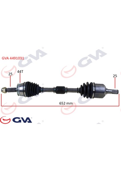 Komple Aks Sol Hyundaı Elantra 1.6l G4ED Benzinli 16V Otomatik Vites 01-06 Abs Li 25X25 - Abs 44 Diş Komple Boy 654MM