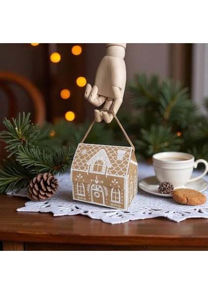 Yılbaşı Ev Tasarımlı Kutu Çanta, Dekoratif Yeniyıl, Düğün Hediye Çantası,baskılı-2li, 9.5X14.5X15 cm modelleri