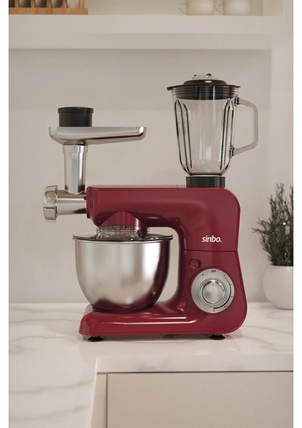 3'ü 1 Arada Mutfak Şefi, Hamur Yoğurma, Kıyma ve Blender, 1500W, Parlak Kırmızı indirimleri