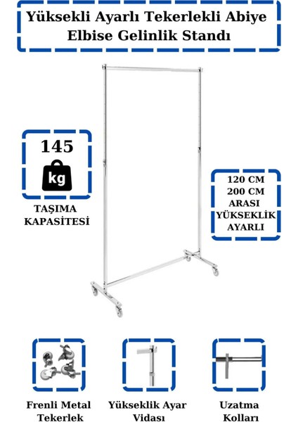 Abiyeler Için Tekerlekli Metal Stand – Yükseklik Ayarıyla Ideal Seçim fiyatları